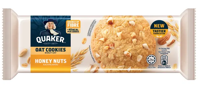 Quaker Oat Cookies Honey Nuts 100g