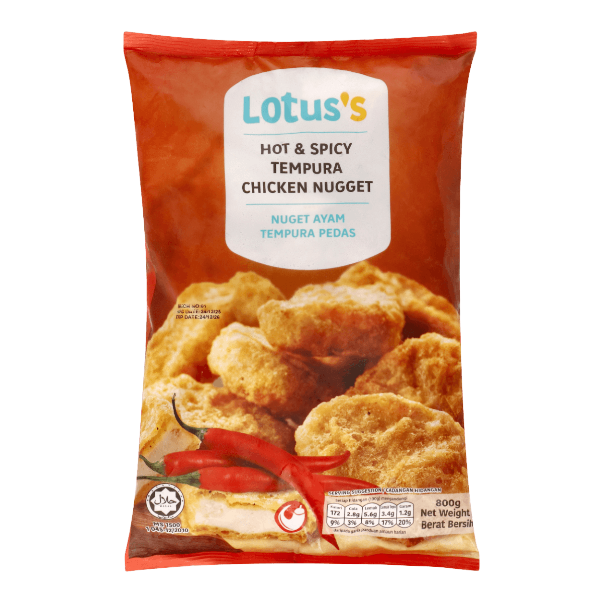 Lotuss Tempura Nugget Spicy 800g