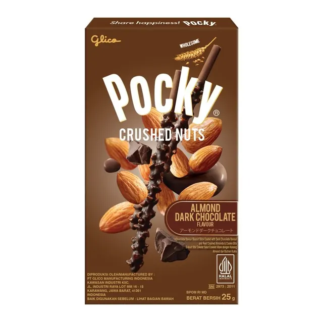 Pocky Crushed Nuts Almond Dark Choc 25g