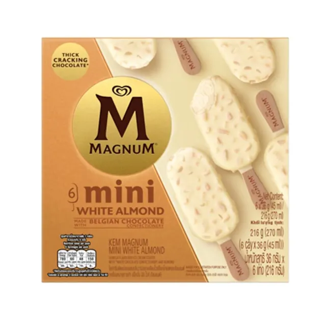 Magnum Mini White Almond Ice Cream Stick 45ml x 6