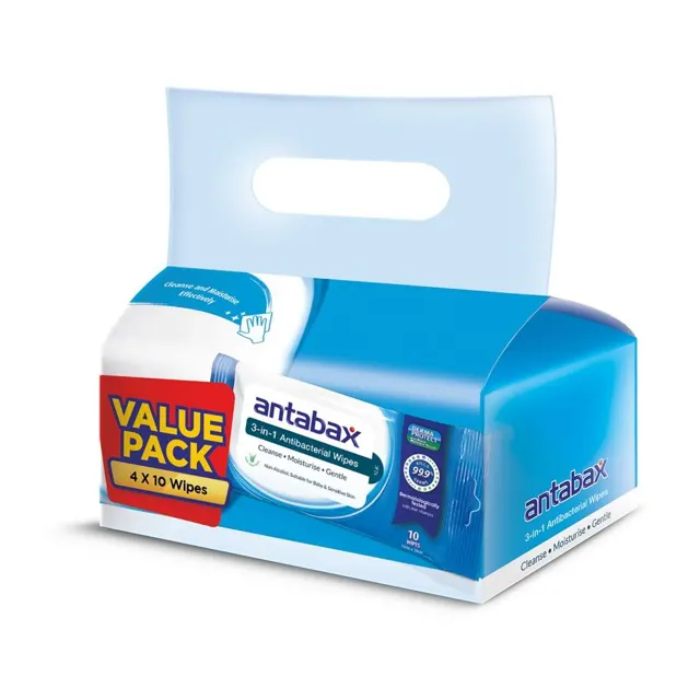 Antabax Antibacterial Wipes 10×4