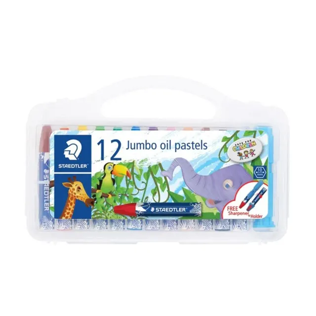 Std Jumbo Oil Pastel 12col Plastic Box