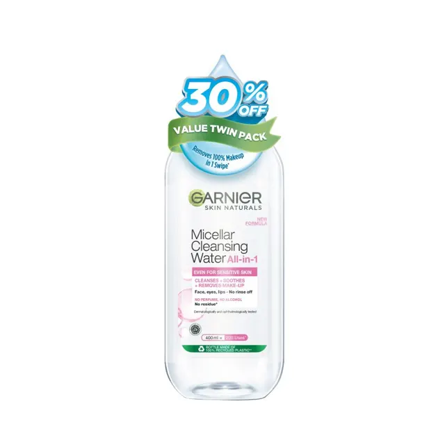 Garnier Micellar Wtr+senstv Skin 400mlx2