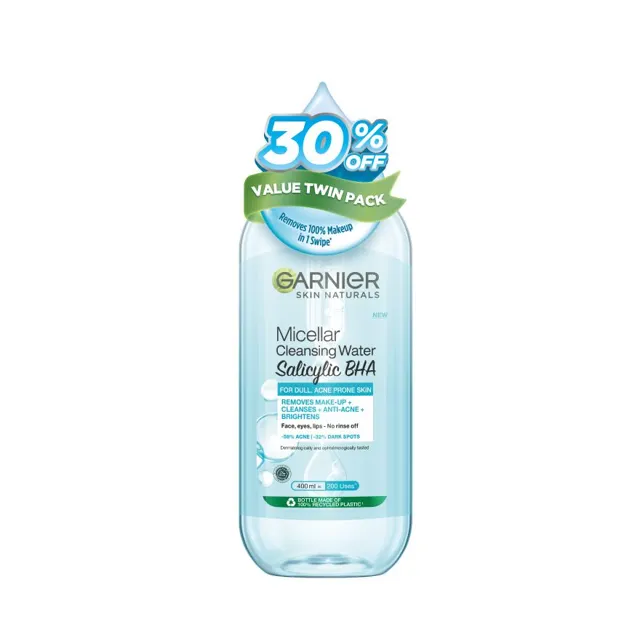 Garnier Micellar Wtr Acne Skin 400mlx2