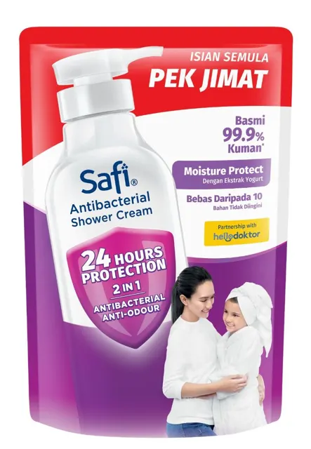 Safi Antibacterial Shower Cream 2x (750gm - 850gm) Assorted