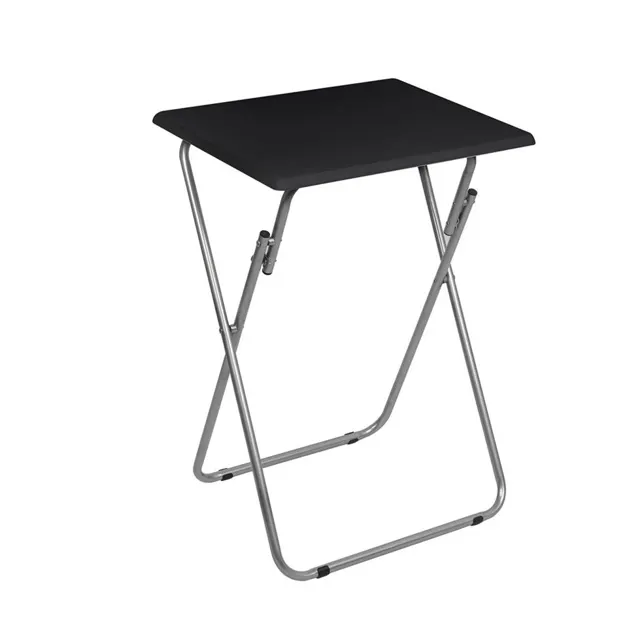 Foldable Table Wood Top Black