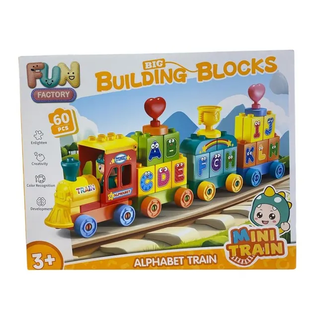Fun Factory Alphabet Train Building Blocks 60PCS