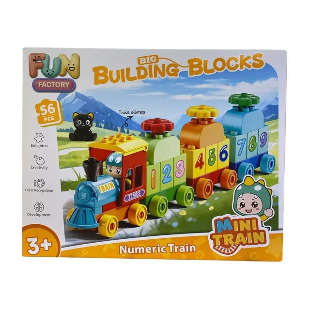 Fun Factory Numbers Train Building Blocks 56PCS
