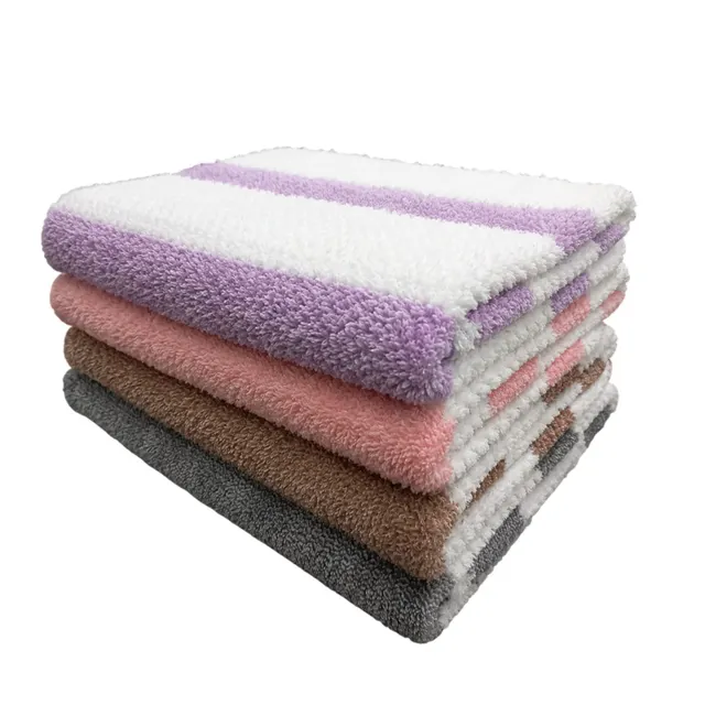 Lotuss Pop Stripe Bath Towel 68cmx137cm Brown/grey (random Color)
