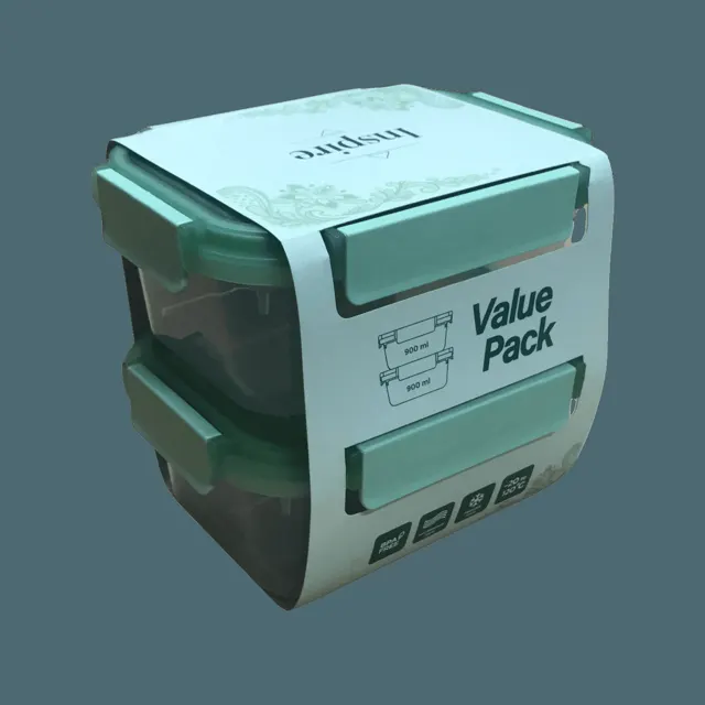 Inspire Rectangle Food Storage Pack 5PCS Set 225ml W