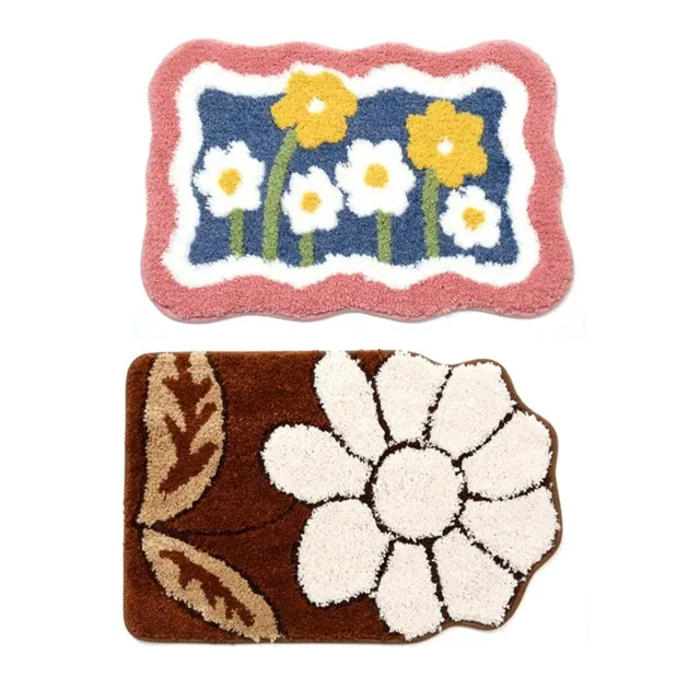 Floral Floor Mat 40cmx60cm Shape (random Design)