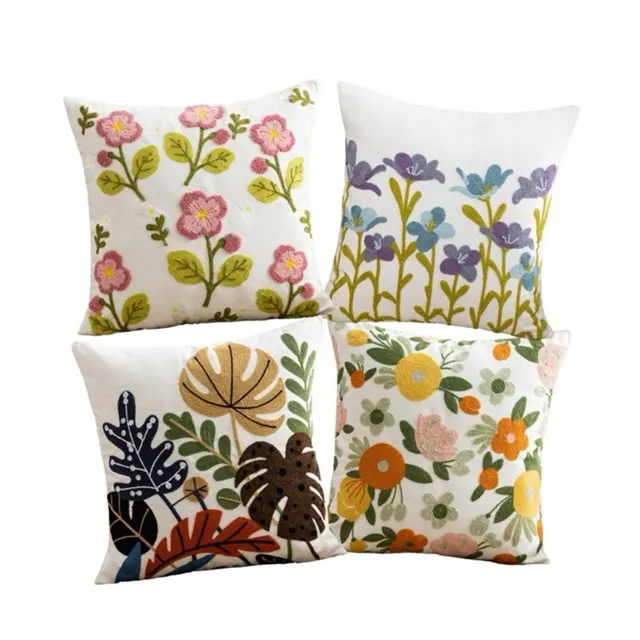 Floral Embroidery Cushion 45cmx45cm (random Design)