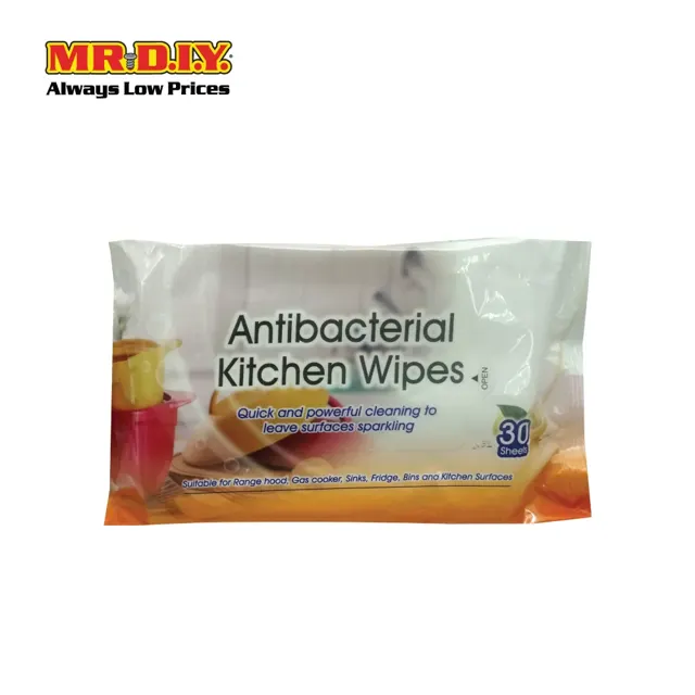 Disposable Kitchen Wet Wipes Lemon (30's)