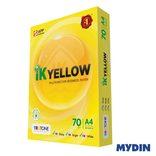 Ik Ylw Copier Paper A4 70g 450S