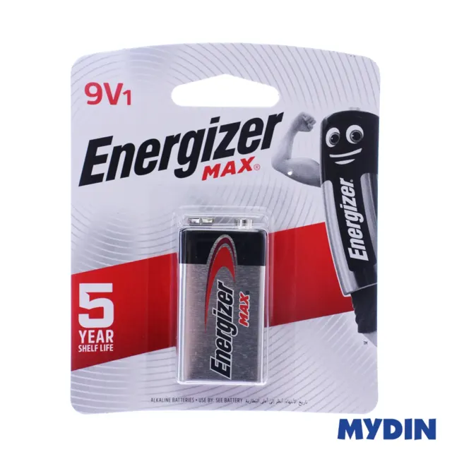 Energizer Bat 1S 9v Max Alk 522bp1g