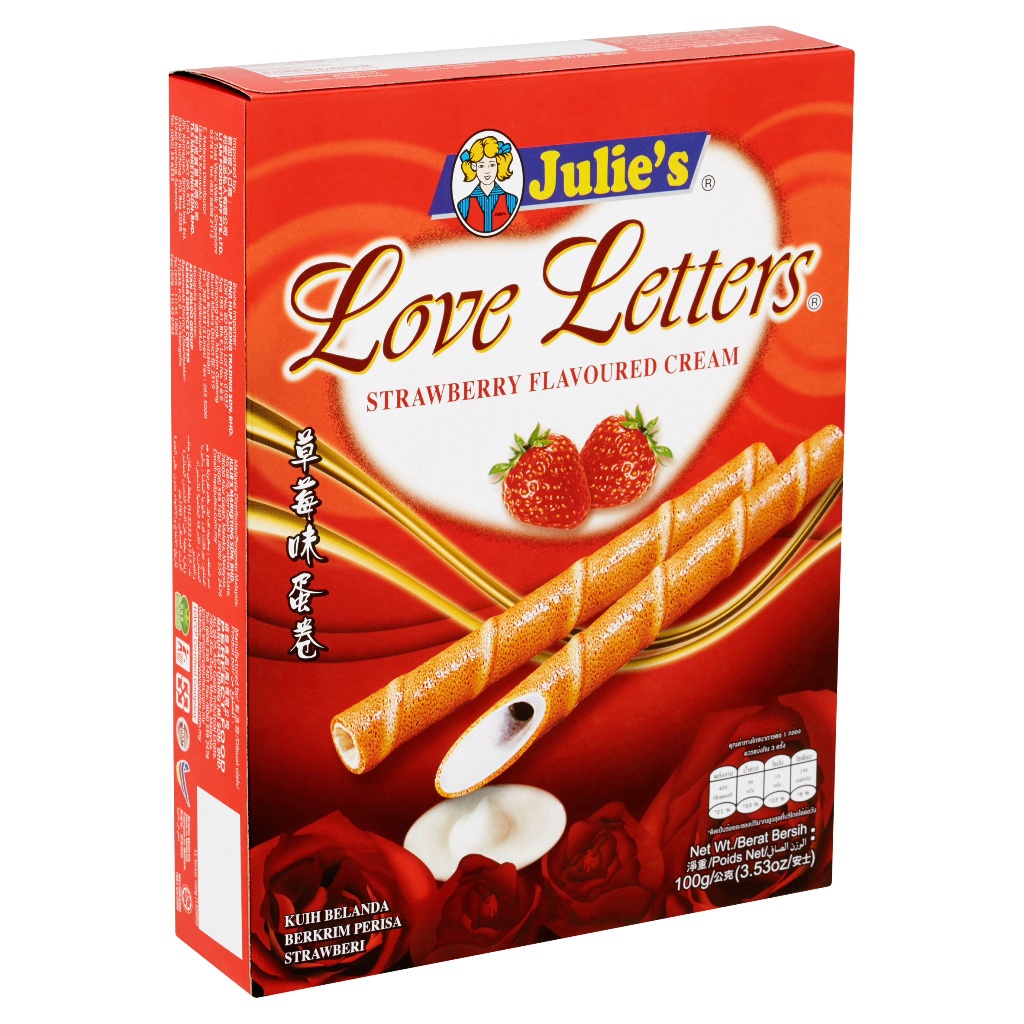 Julies L/letters Wfr Roll 100g S/berry