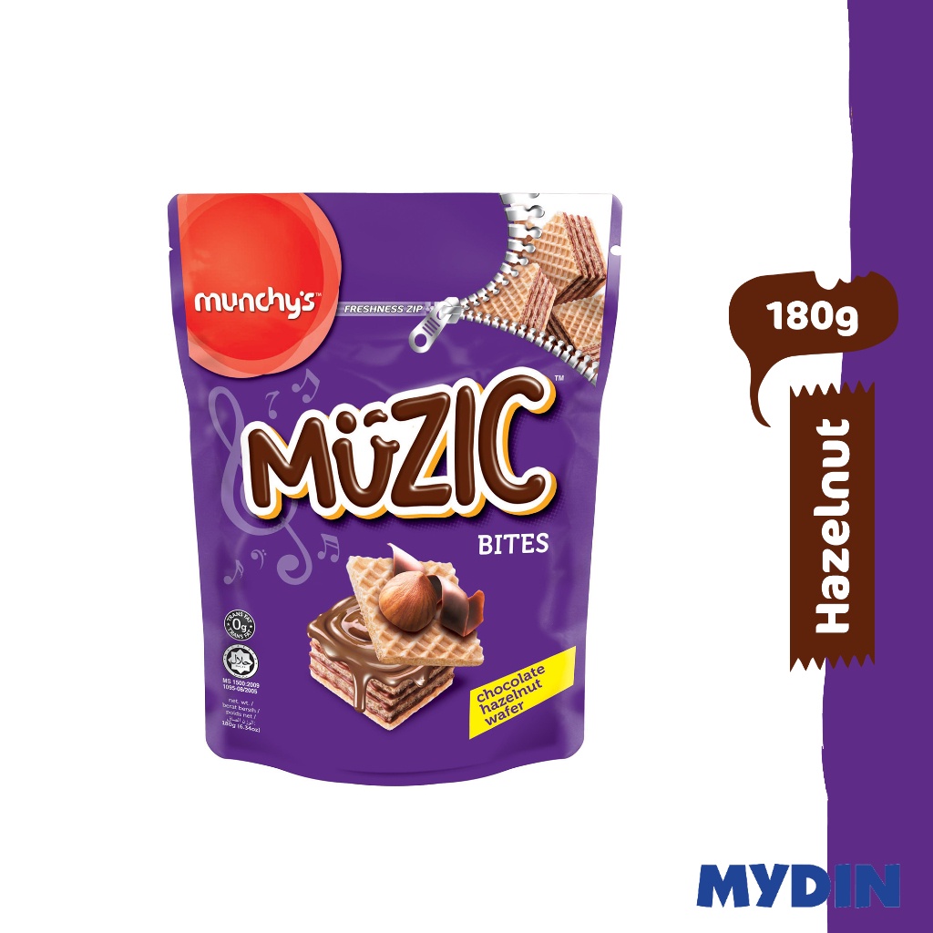 Munchys Muzic Wfr Cube 180g Choc H/nut