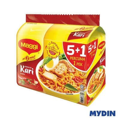 Maggi Instant Ndls FOC 5+1 79g Curry