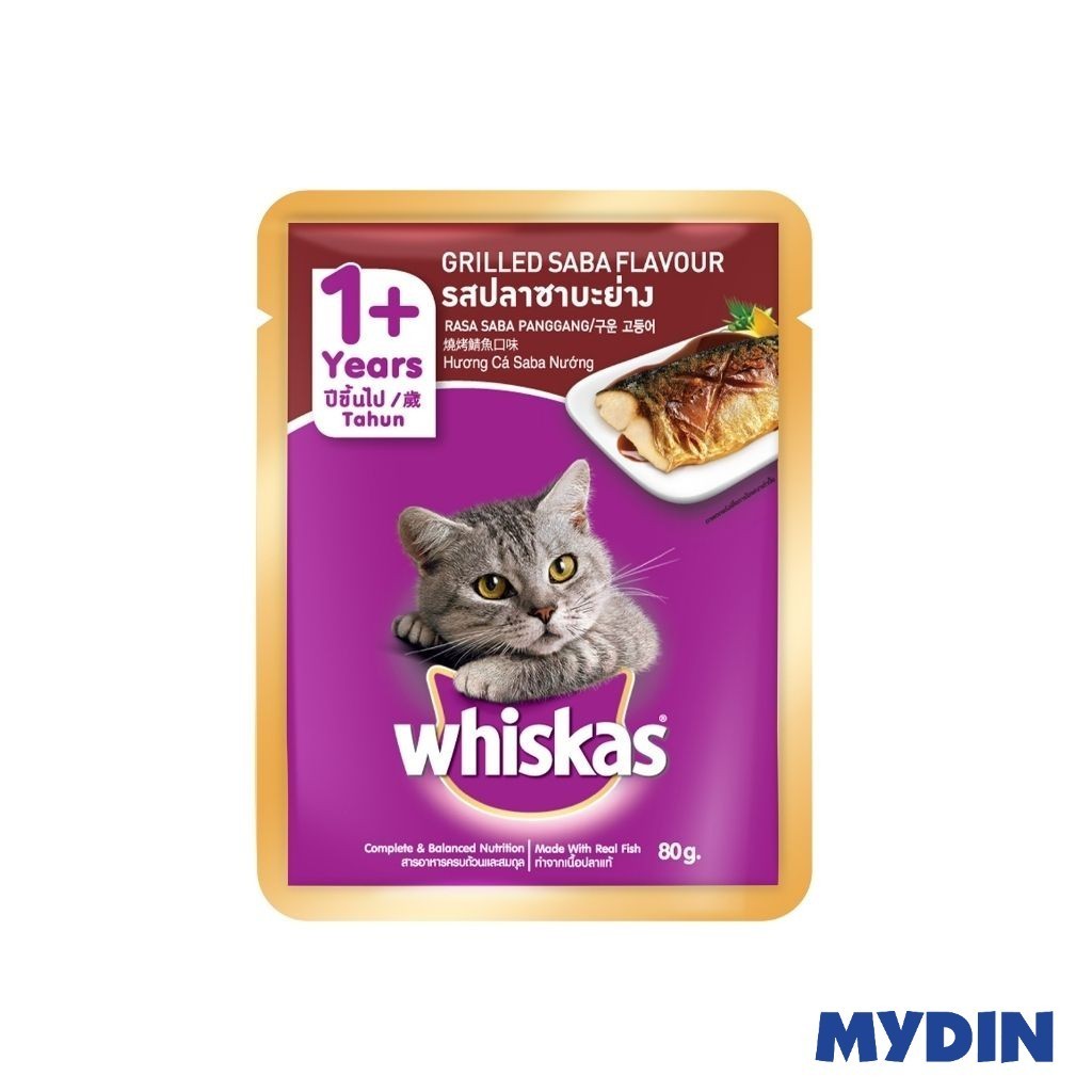 Whiskas Cat Fd 80g Grilled Saba