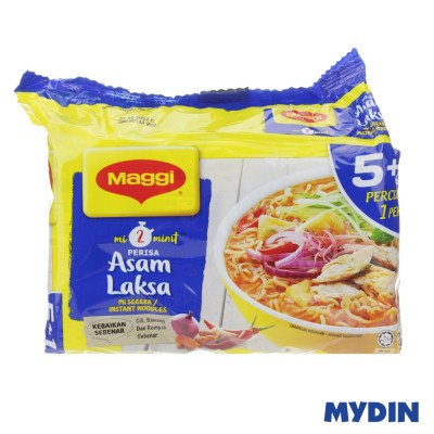 Maggi Instant Ndls FOC 5+1 78g Asam Laksa
