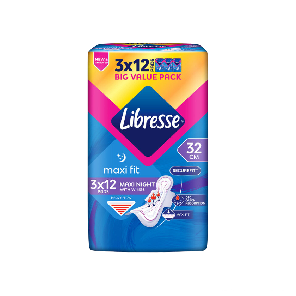 Libresse Maxi Night Wings 32cm 3×12 Pads