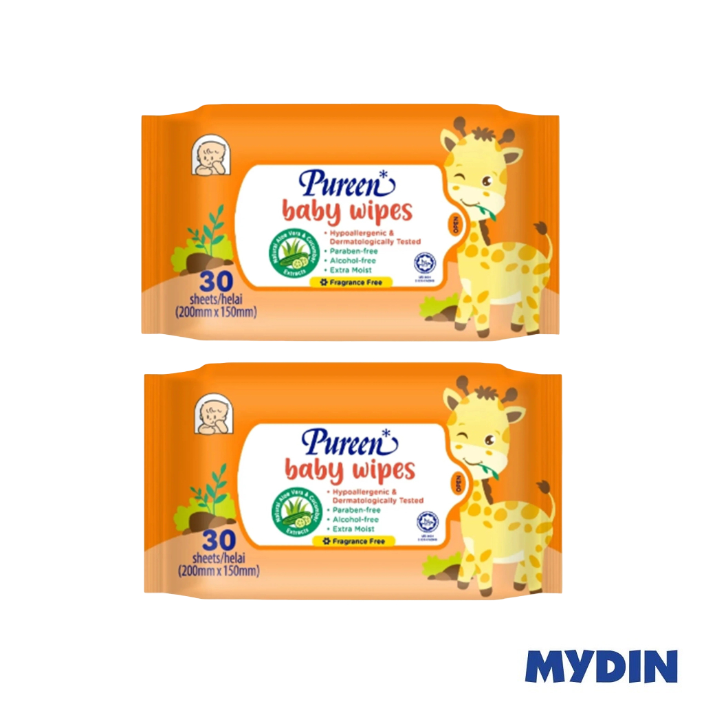 Pureen Baby Wipes 2×30s F/fre