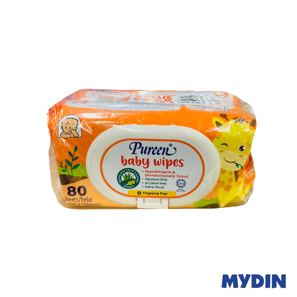 Pureen Baby Wipes 2×80s Frag Free