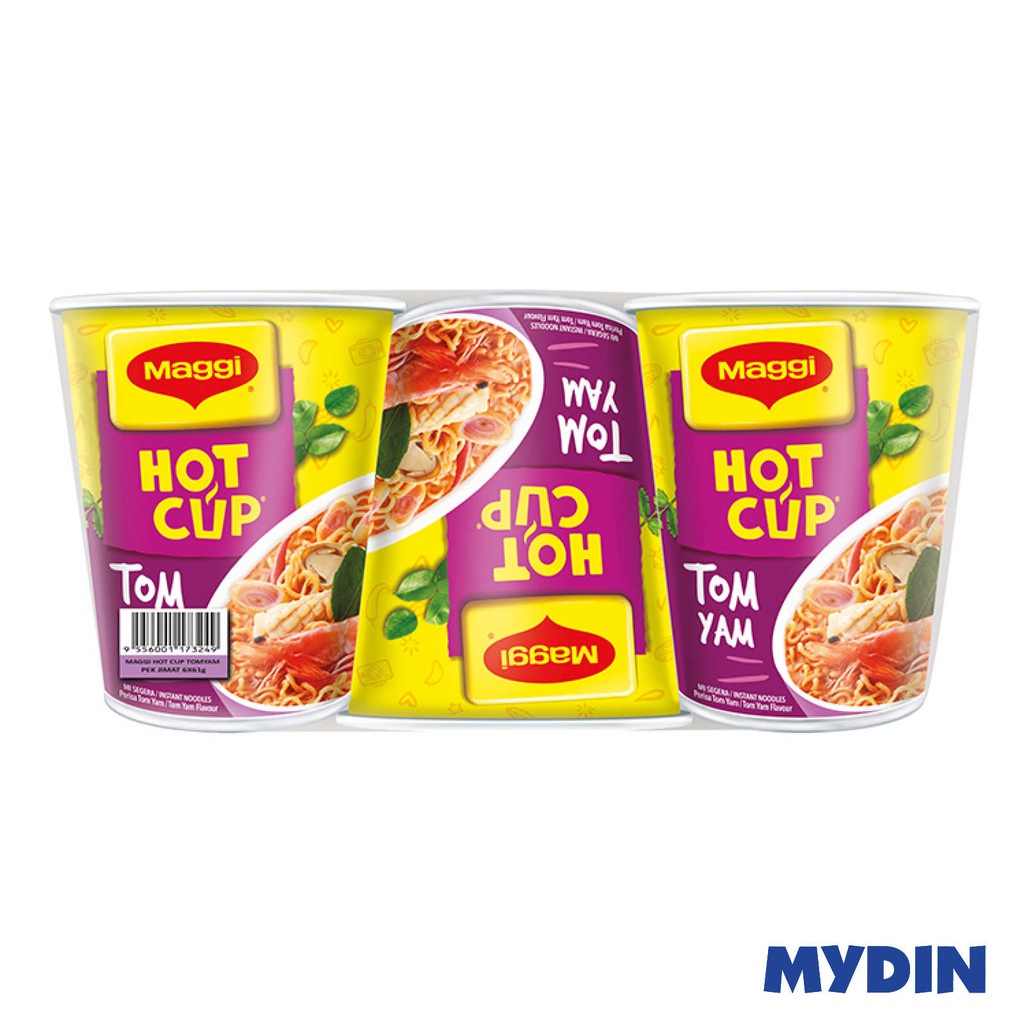 Maggi Hot Cup Instant Ndls 6×60g Tom Yam