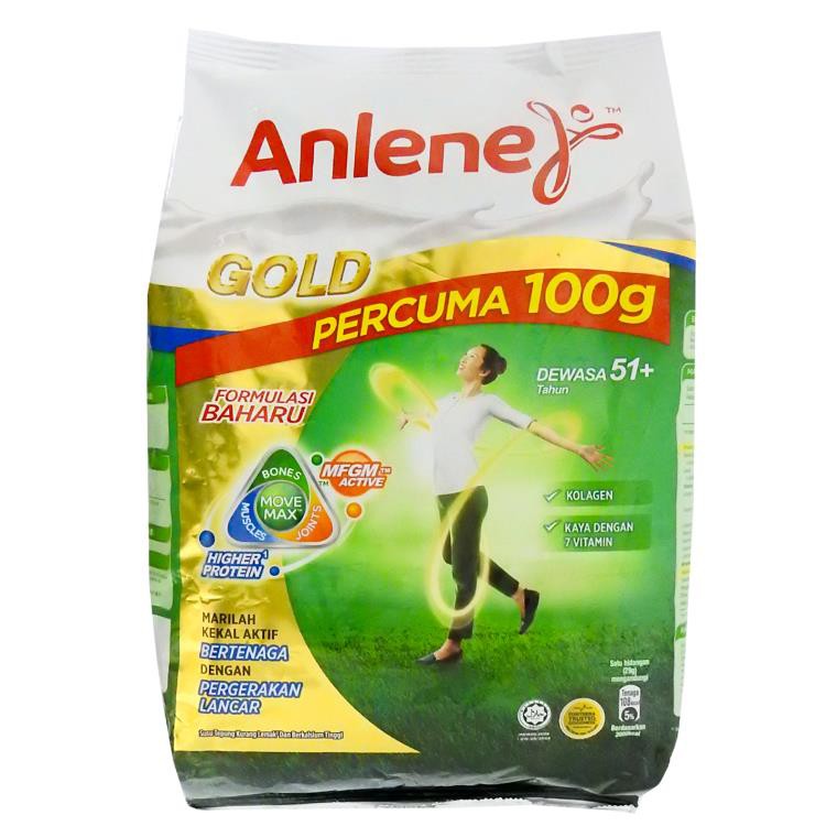 Anlene Gld Mlk Pwd 950g FOC 100g