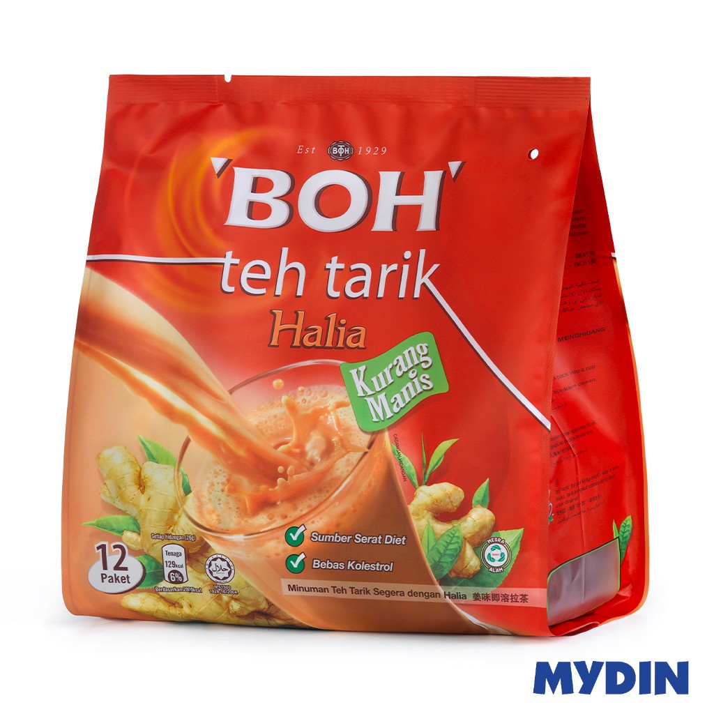 Boh Tea Tarik Kurang Manis 12×26g Halia