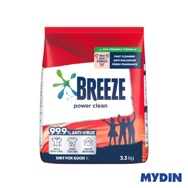 Breeze Deterg Pwd, 3.3kg, P/cln