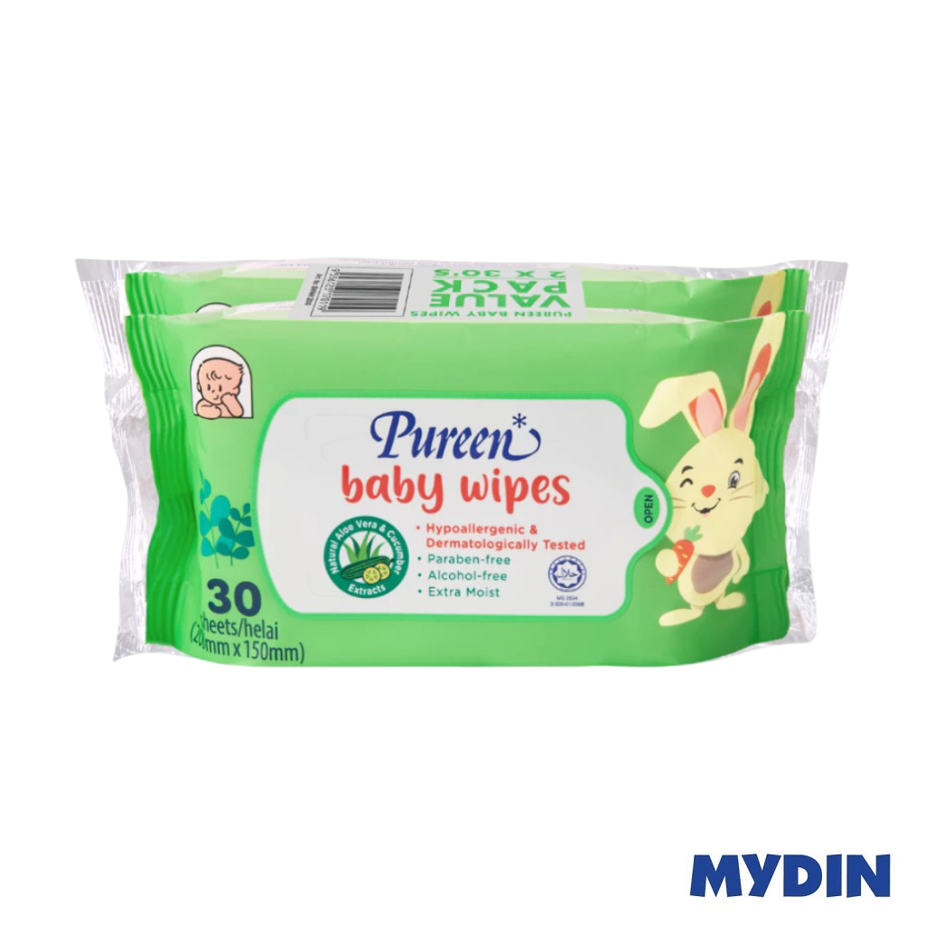 Pureen Wipes 2×30s Antibacterial