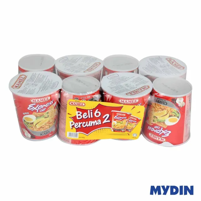 Mamee Xpres Cup Ndls 6+2, 60g, T/yam