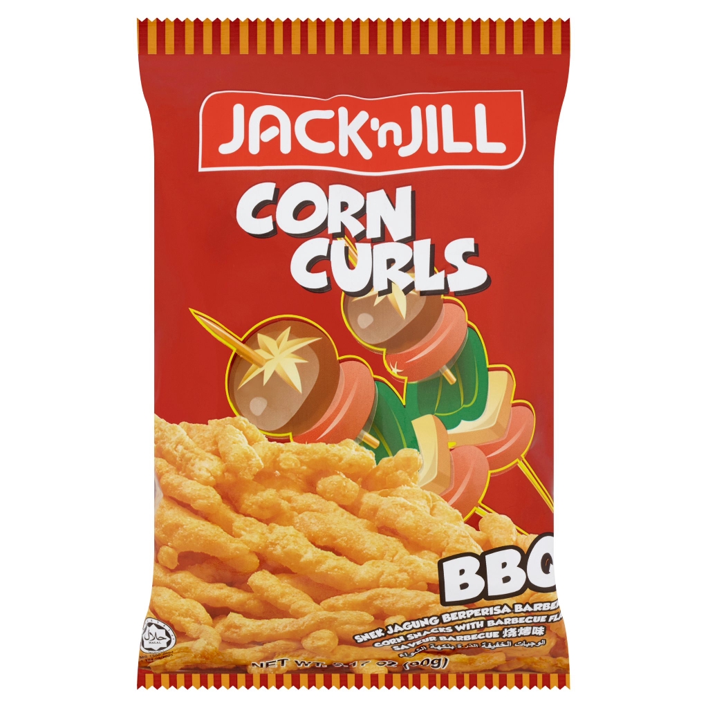 J&j Snck Corn Curls, 60g, Bbq