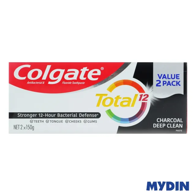 Colgate Ttl T/paste 2x, 150g, Chrcl Cln