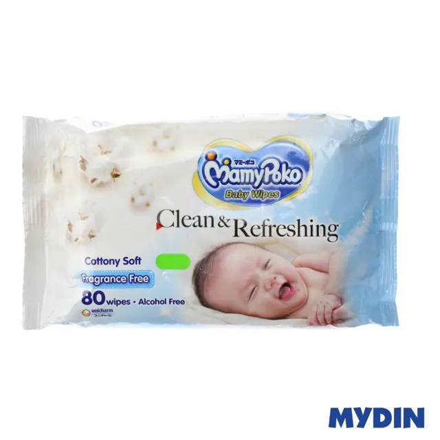 Mamy Poko Baby Wipes, 80S, Ffre