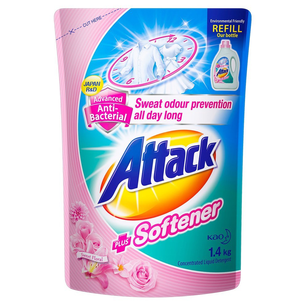 Attack Deterg Liq + Softener Ref 1.4kg