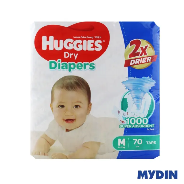 Huggies Dry Diapers Super Jumbo, M60