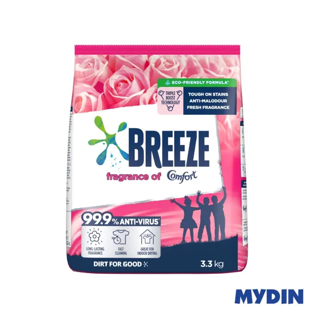Breeze Deterg Pwd, 3.3kg, Frg Comft