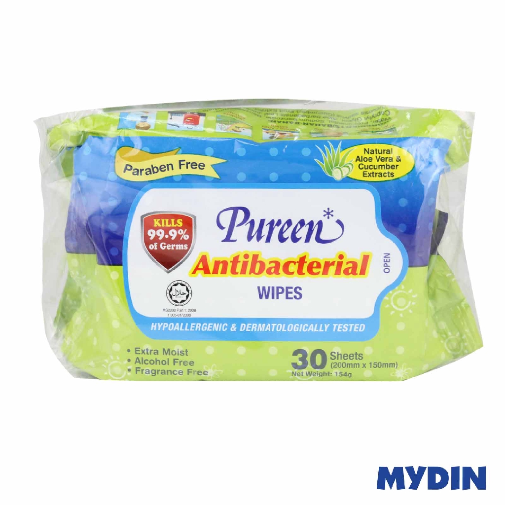 Pureen Wipes 2×30s Antibacterial