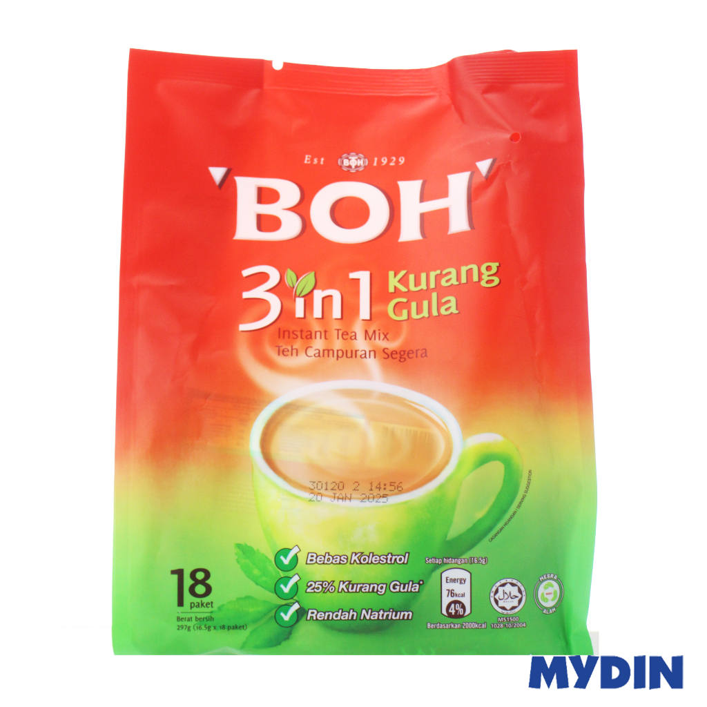 Boh Tea 3in1 18×16.5g L/sugar