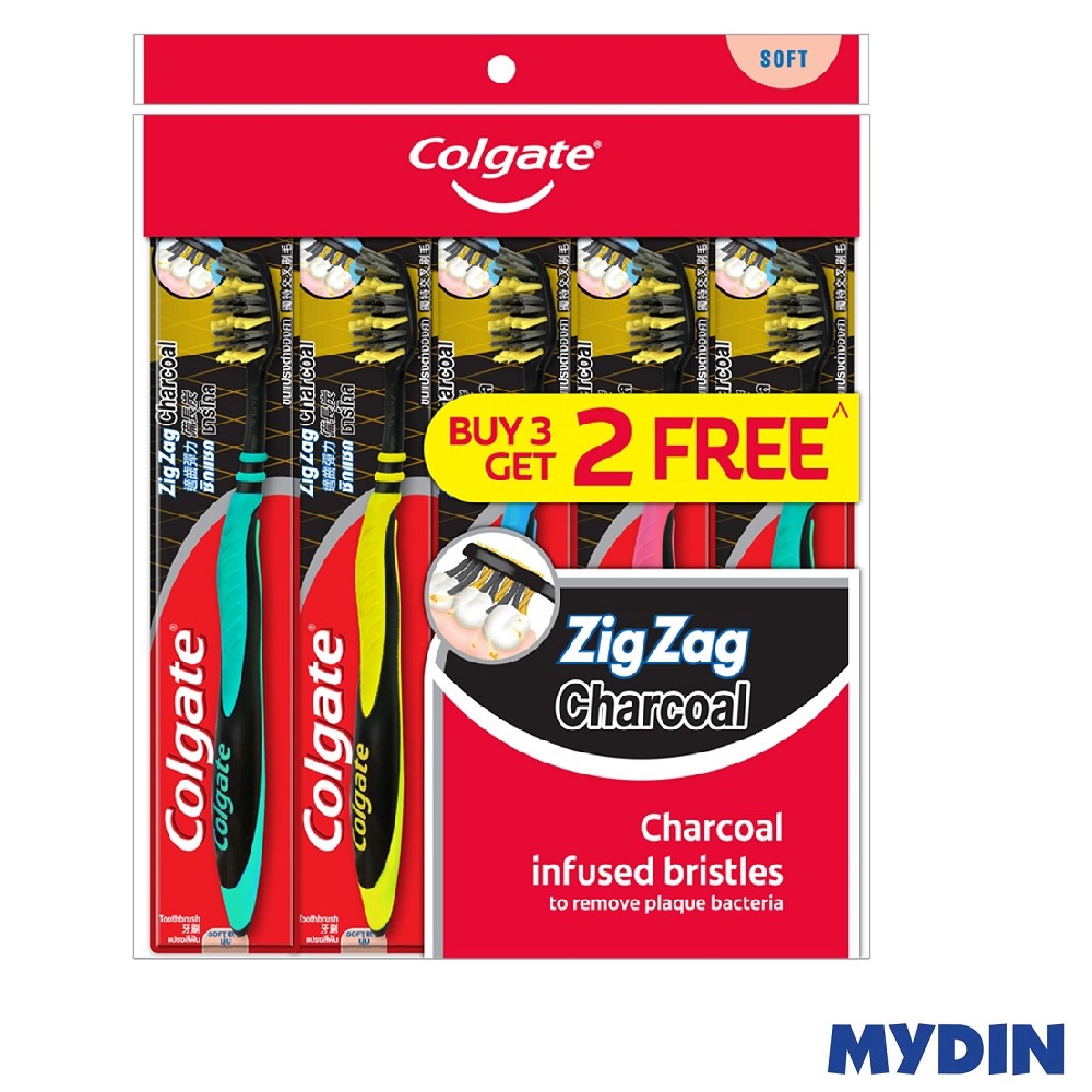 Colgate T/brush Zig Zag Charcoal 5S