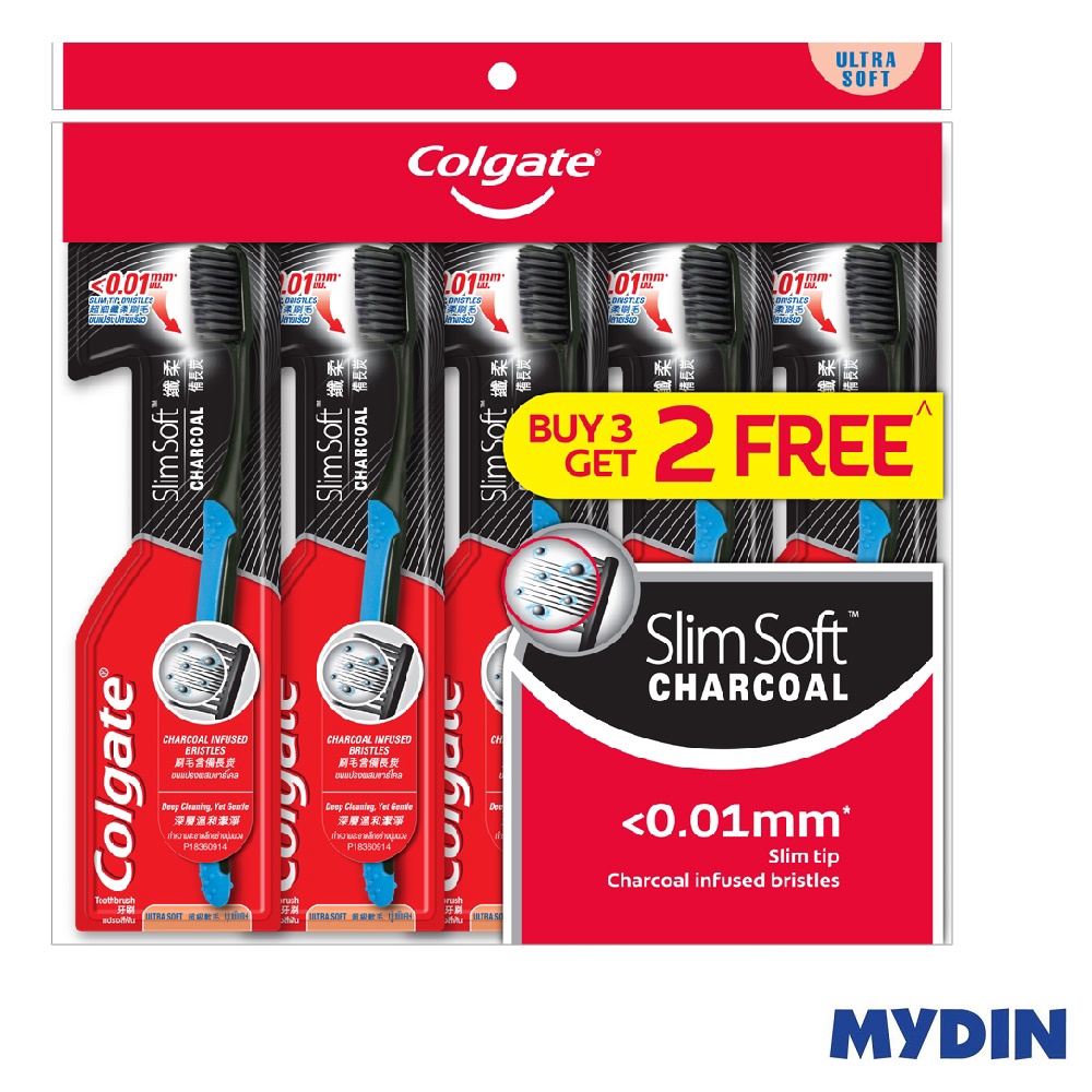 Colgate T/brush Slim Soft Charcoal 5S