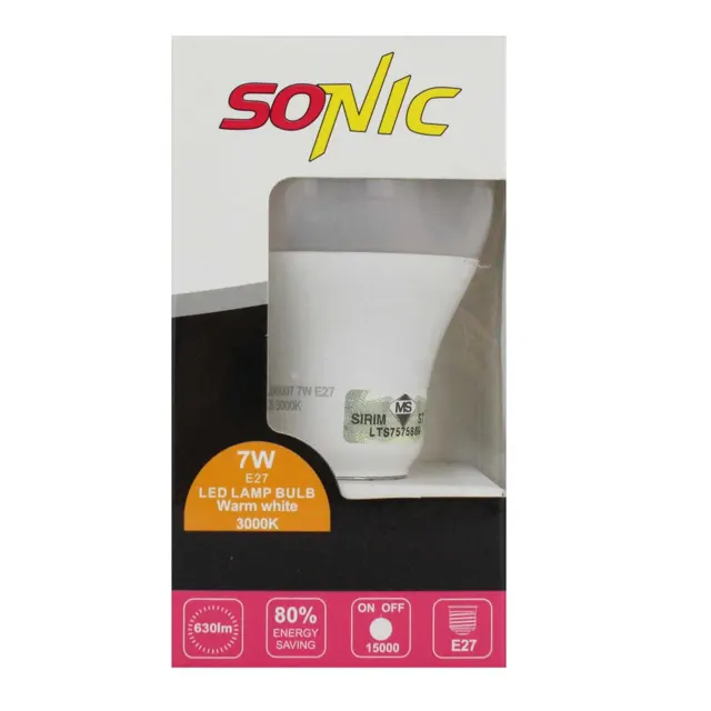 Sonic Bulb Led 7w, E27, W/wht