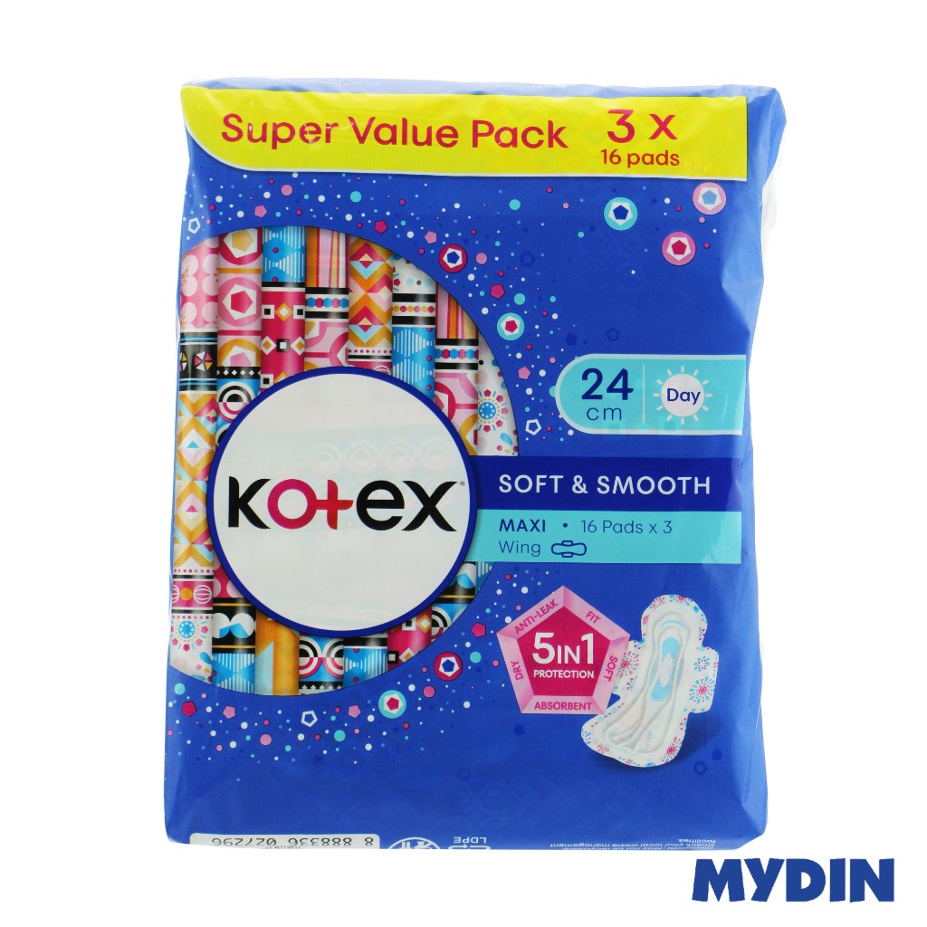 Kotex Cmfrt+prtcn Maxi Wing 24cm 16×3
