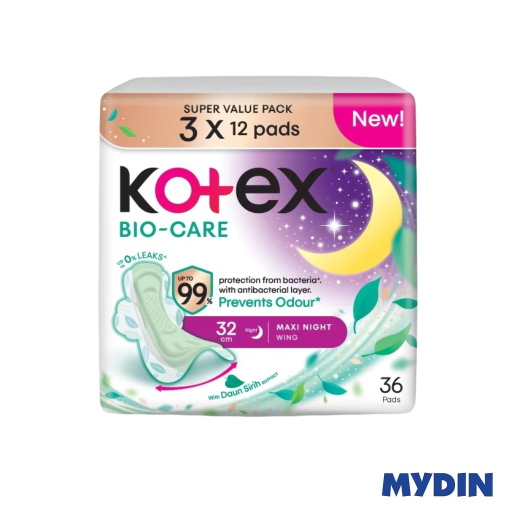 Kotex Bio Care D/srh Ov Pd Wg 32cm 12×3