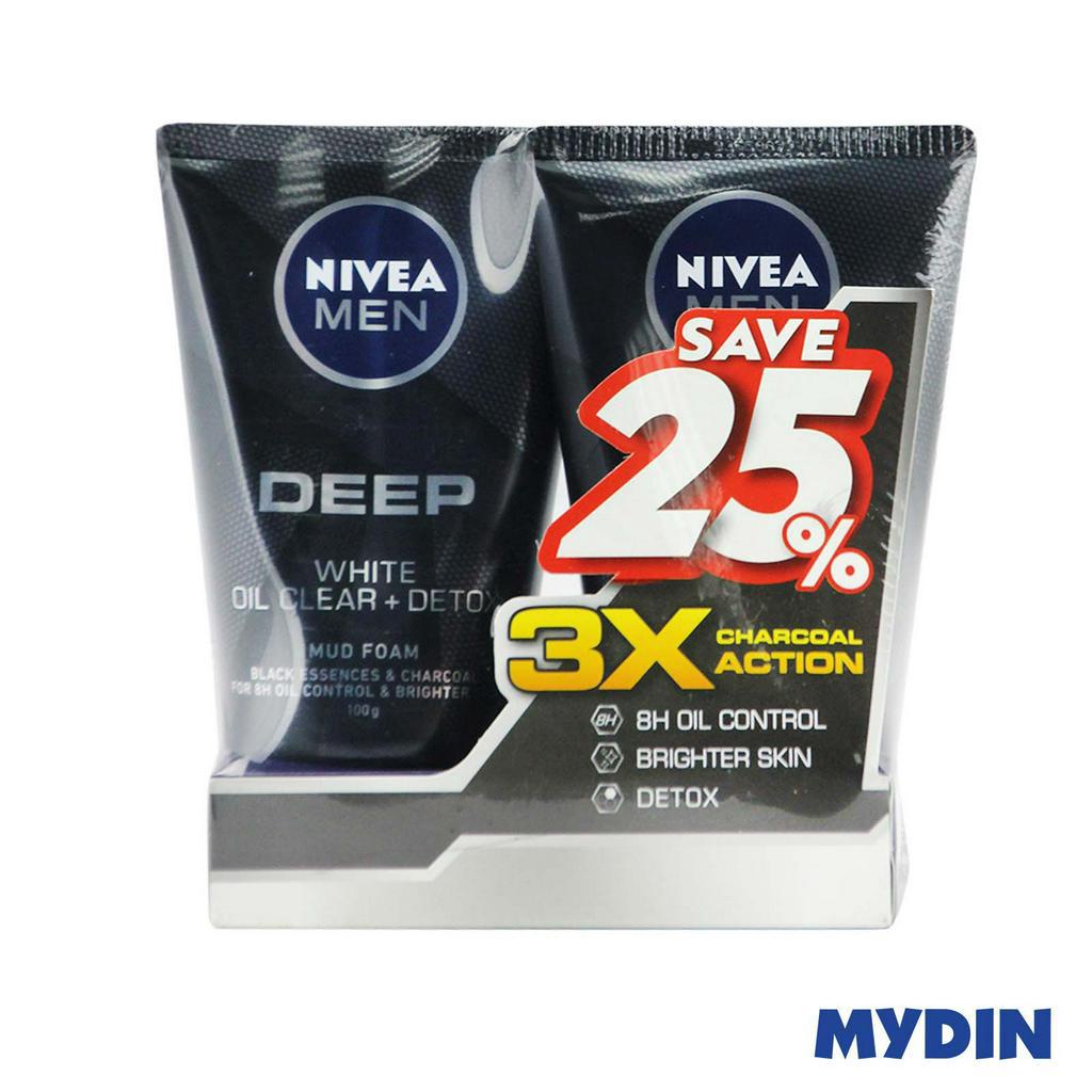 Nivea Men Deep Wht Ic Mud Foam 100ml Tp