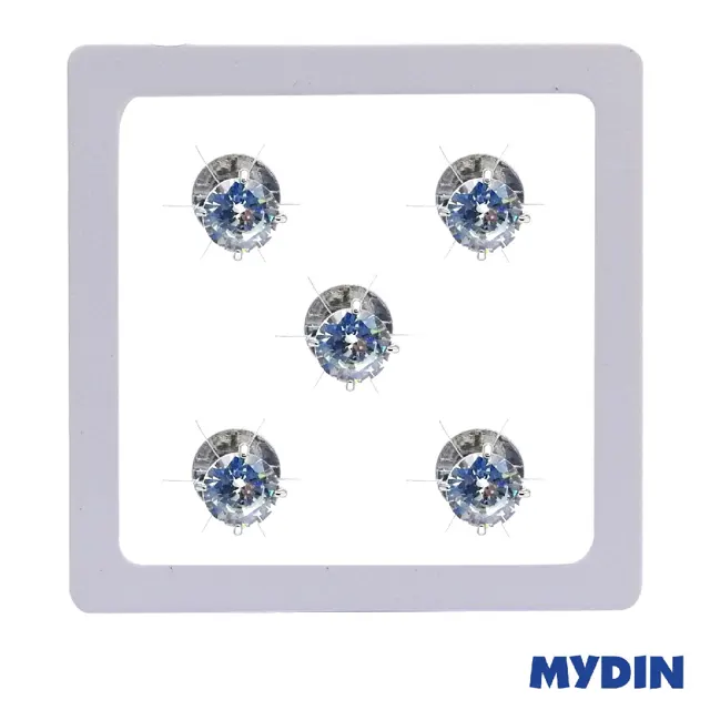 Armaan Button Zircon Wht 8mm Satcdw-15
