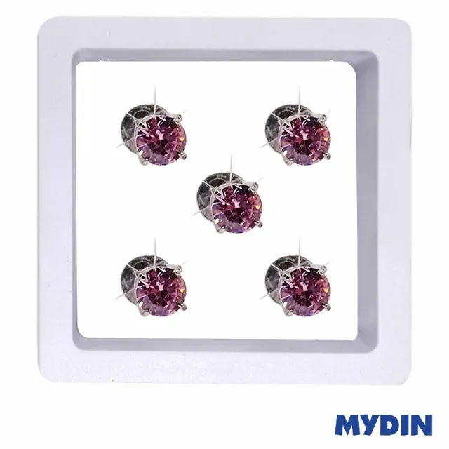 Armaan Button Zircon Pink 9mm Sacsdp-18