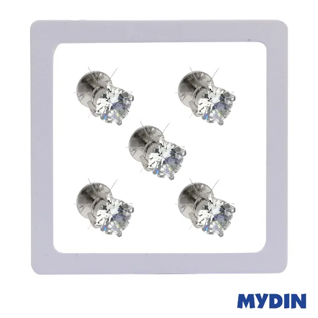 Armaan Button Zircon Wht 9mm Sarsdw-18